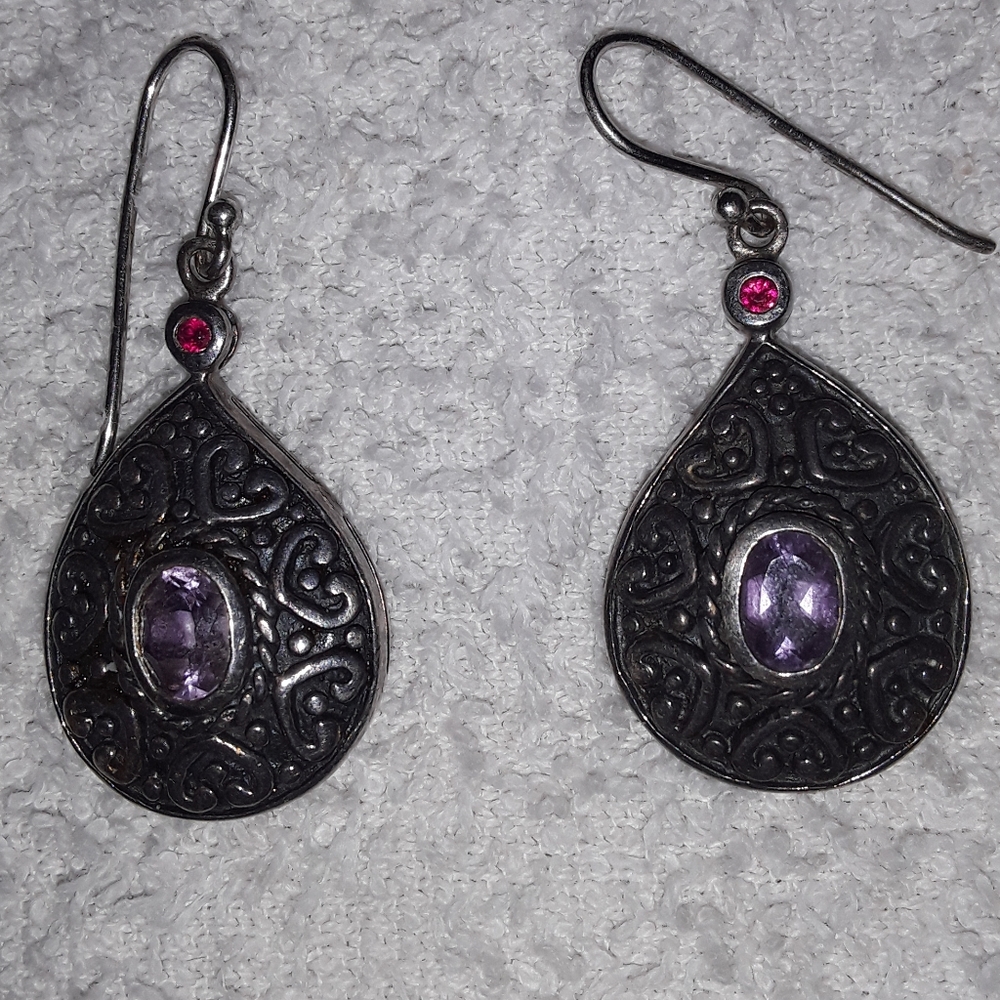 Silver Tear Drop French hook earring